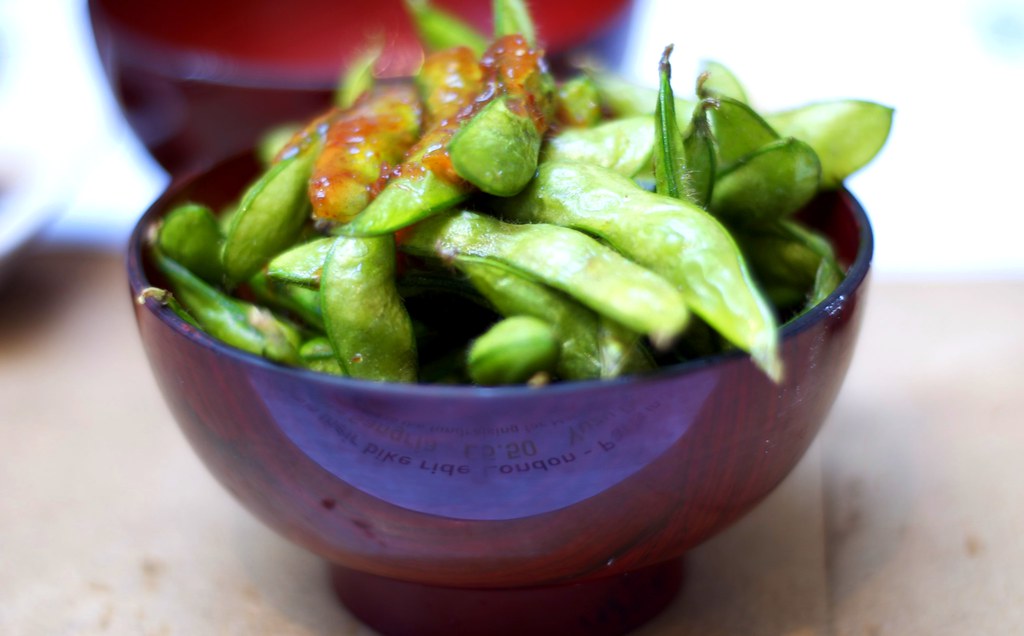 Chilli Edamame Deepfried edamame with sweet chilli sauce … Flickr