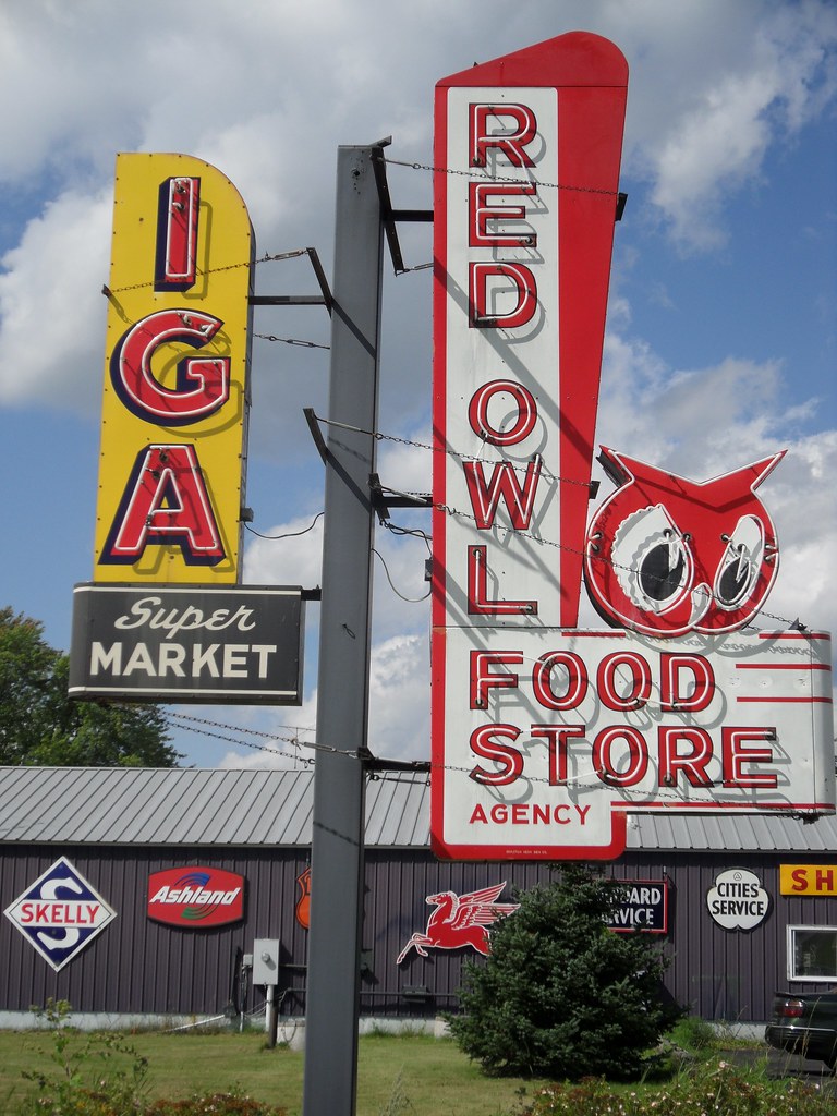 IGA and Red Owl supermarket neon signs Nels Olsen Flickr