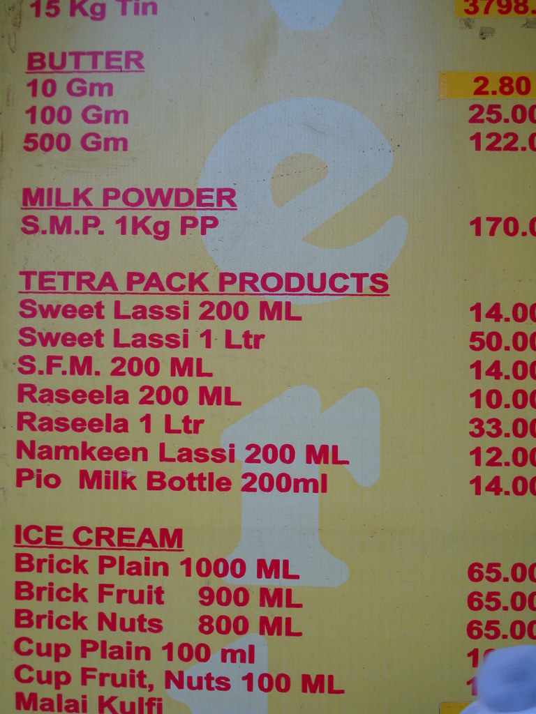 Milk products on sale at the milk bar Outside the Verka Mi… Flickr