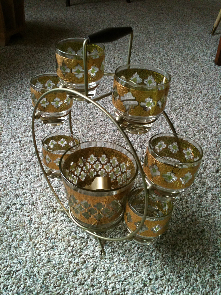 Retro Bar Set Caddy w/ Ice Bucket & Glasses Retro ReDesign Flickr