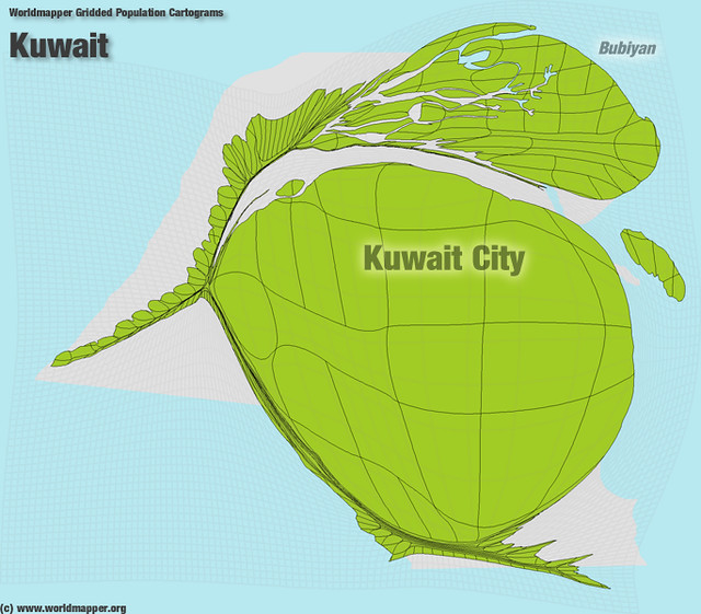 Kuwait Population Cartogram A map from the Worldmapper Wor… Flickr