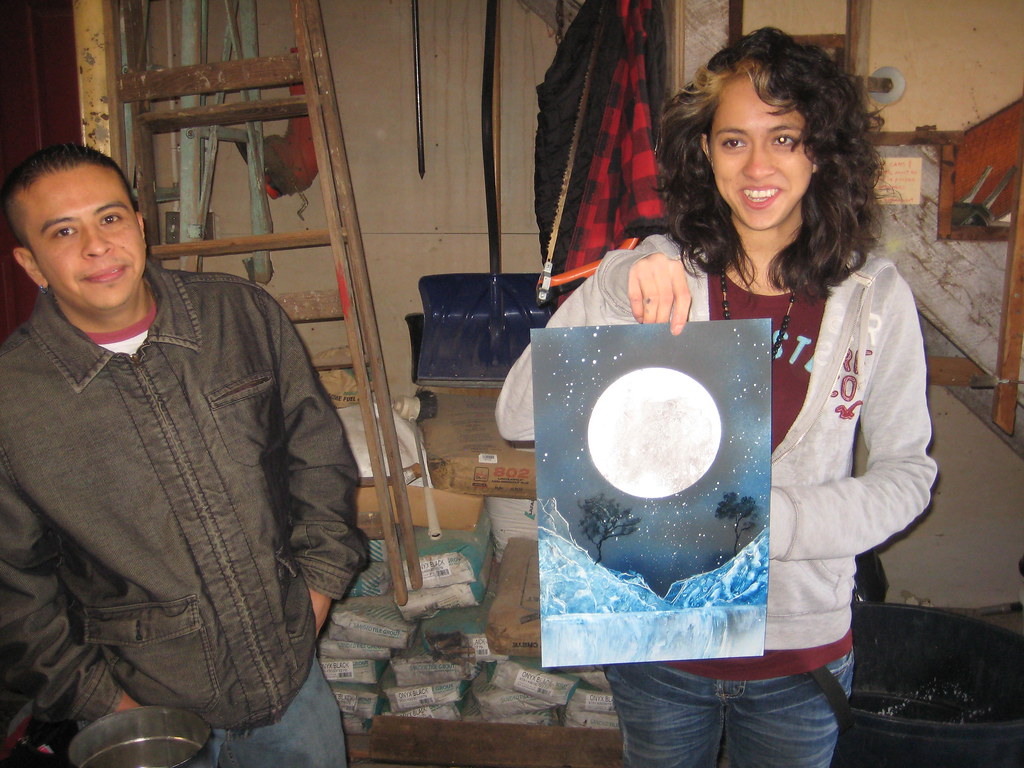 Class Spray Paint Art Alma's finished scene. Spray Paint … Flickr