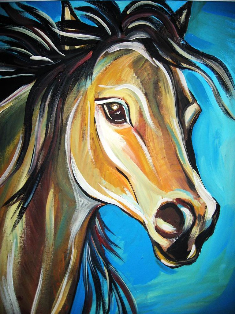 Horse acrylic painting SilkMagic Flickr