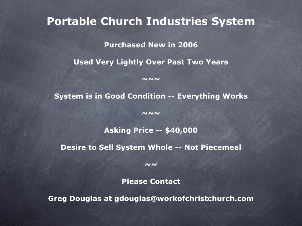 Portable Church Equipment Used Flickr