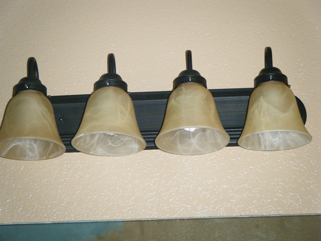 Master bath light Fixture I put in. Prior was the ugly chr… Flickr
