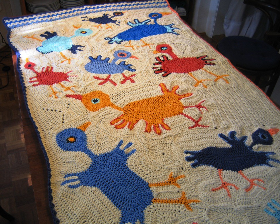 Freeform bird blanket I have finally finished this freefor… Flickr