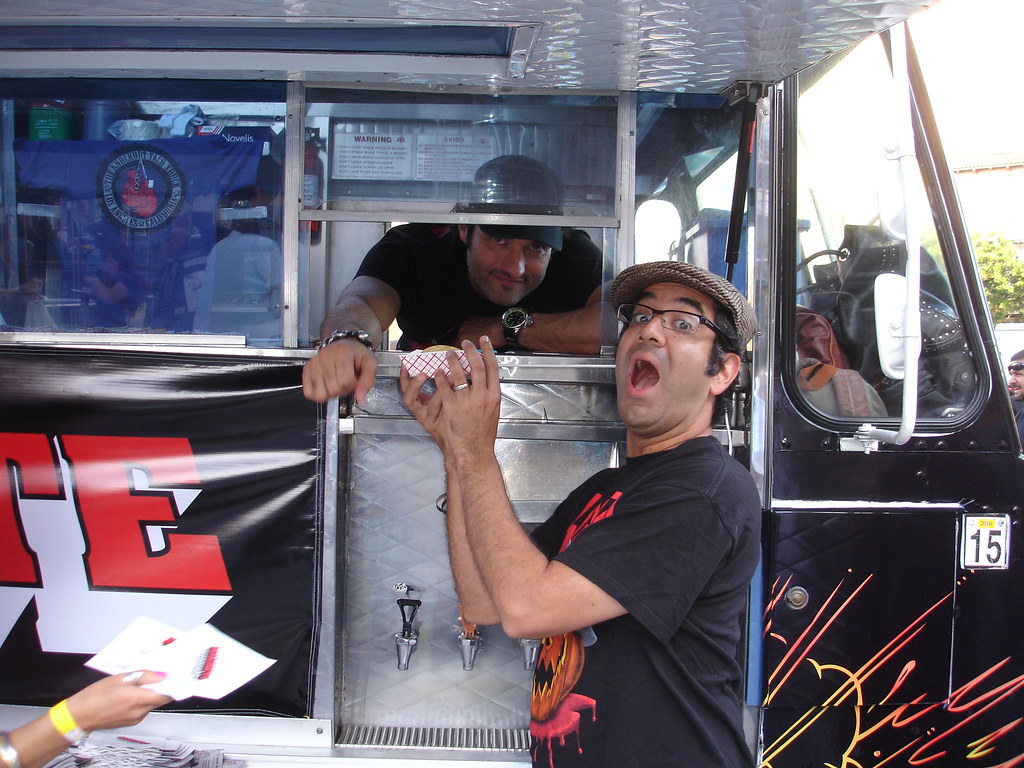 At the Machete taco truck with Robert Rodriguez! Tito Calrisian Flickr