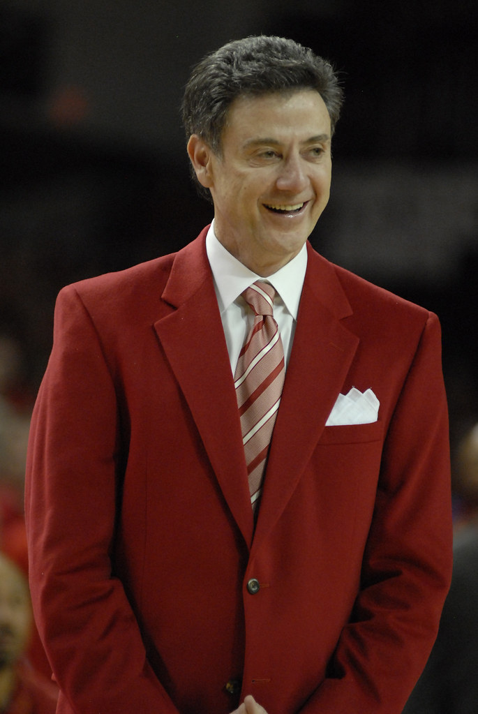 Rick Pitino in his red suit Bailey Richards Flickr