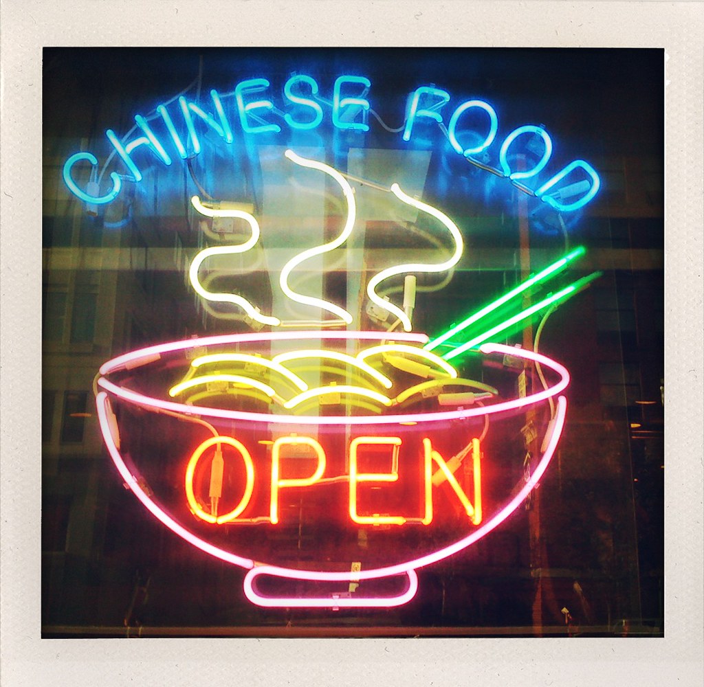 Chinese Food Open Neon sign in the window of a Chinese f… Flickr