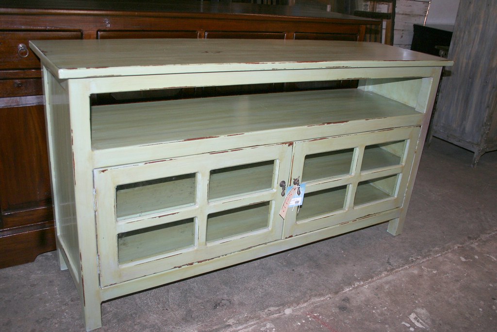 Miller glass front sage green mahogany tv stand 59x17x32 … Flickr