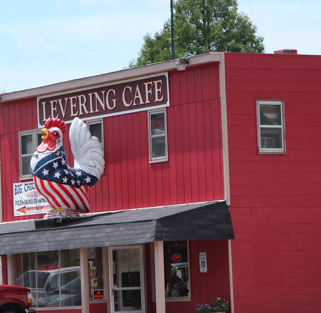 The Levering Cafe, Levering Michigan The patriotic chicken… Flickr