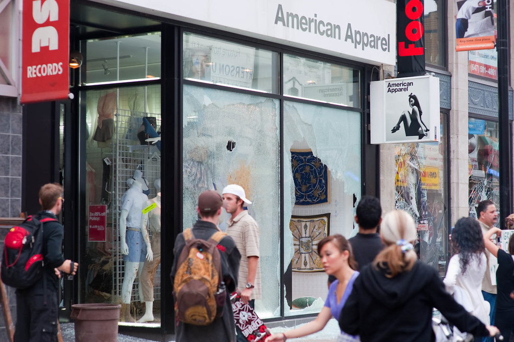 American Apparel A casualty of the G20 protests. Dave Jones one