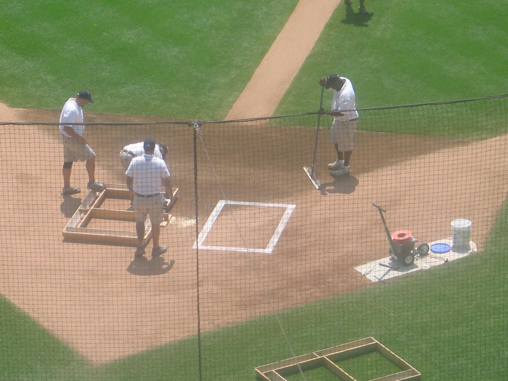 Marking the Batter's Boxes Here's how it's done. Flickr