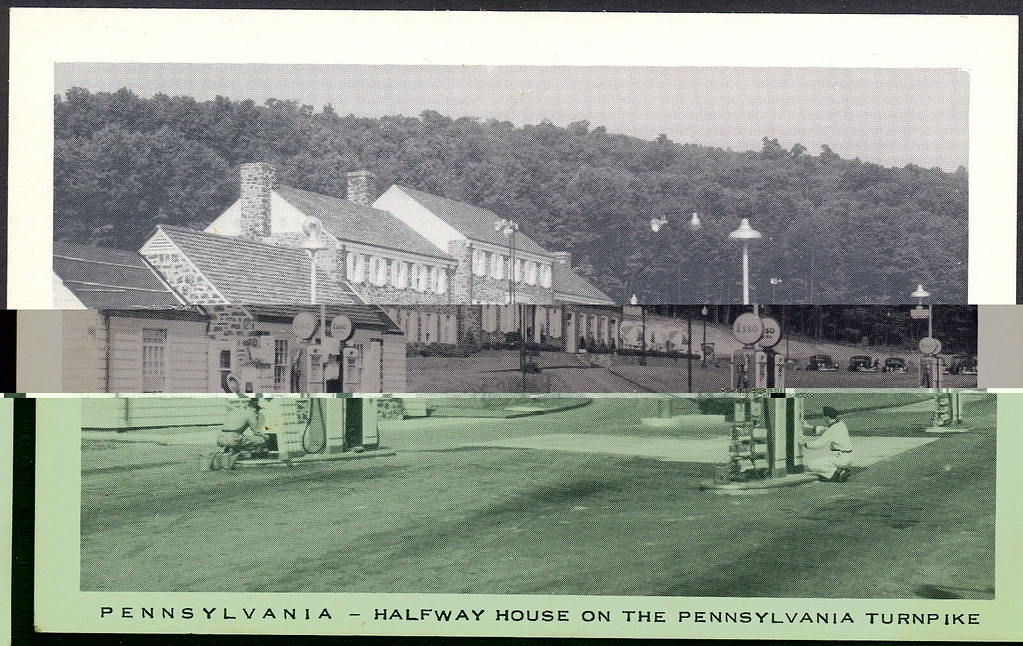 Circa 1930 ESSO Oil and Gas Station AND ATTENDENTS at early