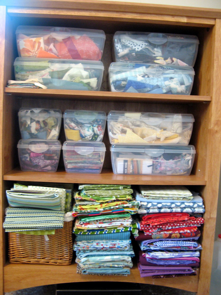 sewing room 5 storage of scraps in upper containers and gr… Flickr