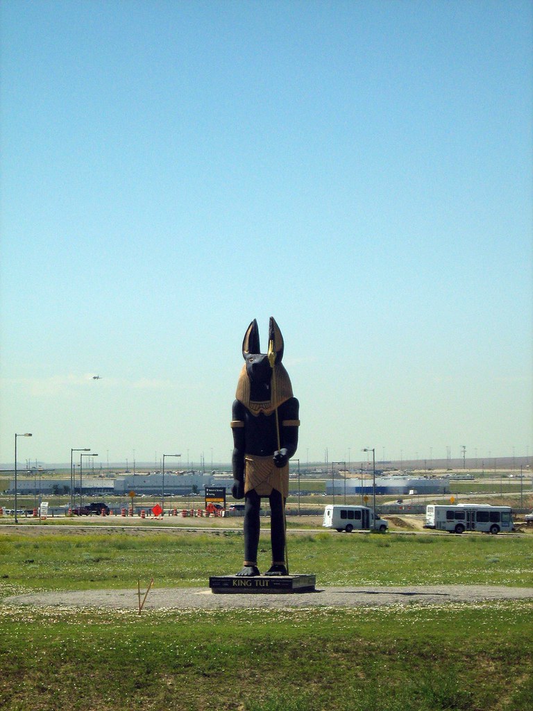 Anubis statue outside Denver International Airport Flickr