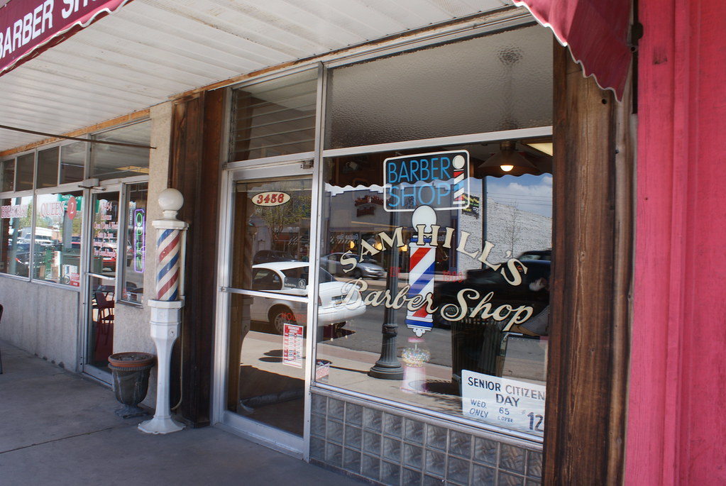 front of sam hill's barber shop on broadway Bradley Gordon Flickr