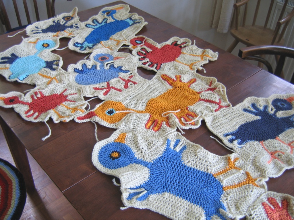 Freeform bird blanket slowly growing I have finally finish… Flickr