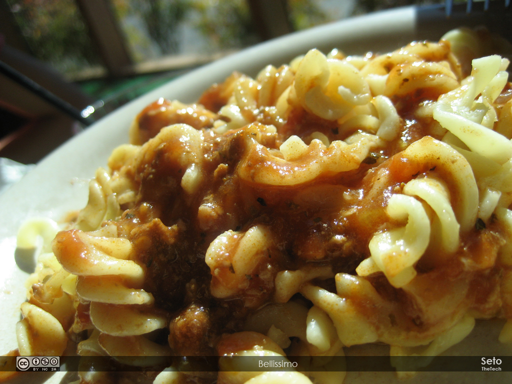 Bellissimo Spiral pasta with bolognese sauce from Sizzler
