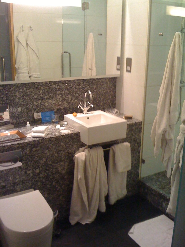 Shower room At Park Plaza County Hall penthouse, London John Adams