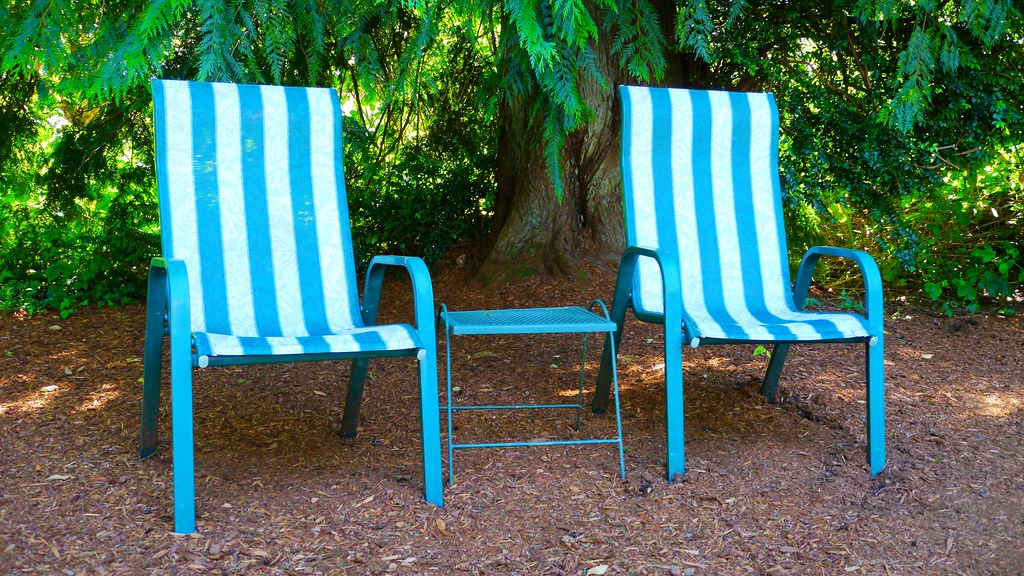 Two Blue Outdoor Chairs These two chairs served as outdoor… Flickr