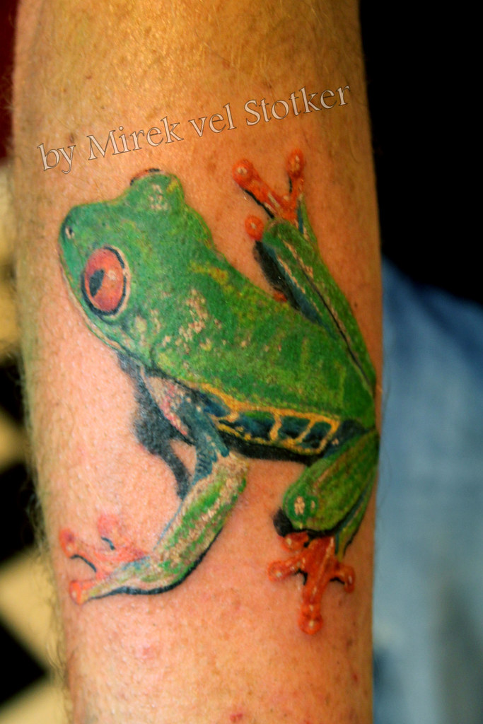Red Eyed Tree Frog tattoo by Mirek vel Stotker stotker