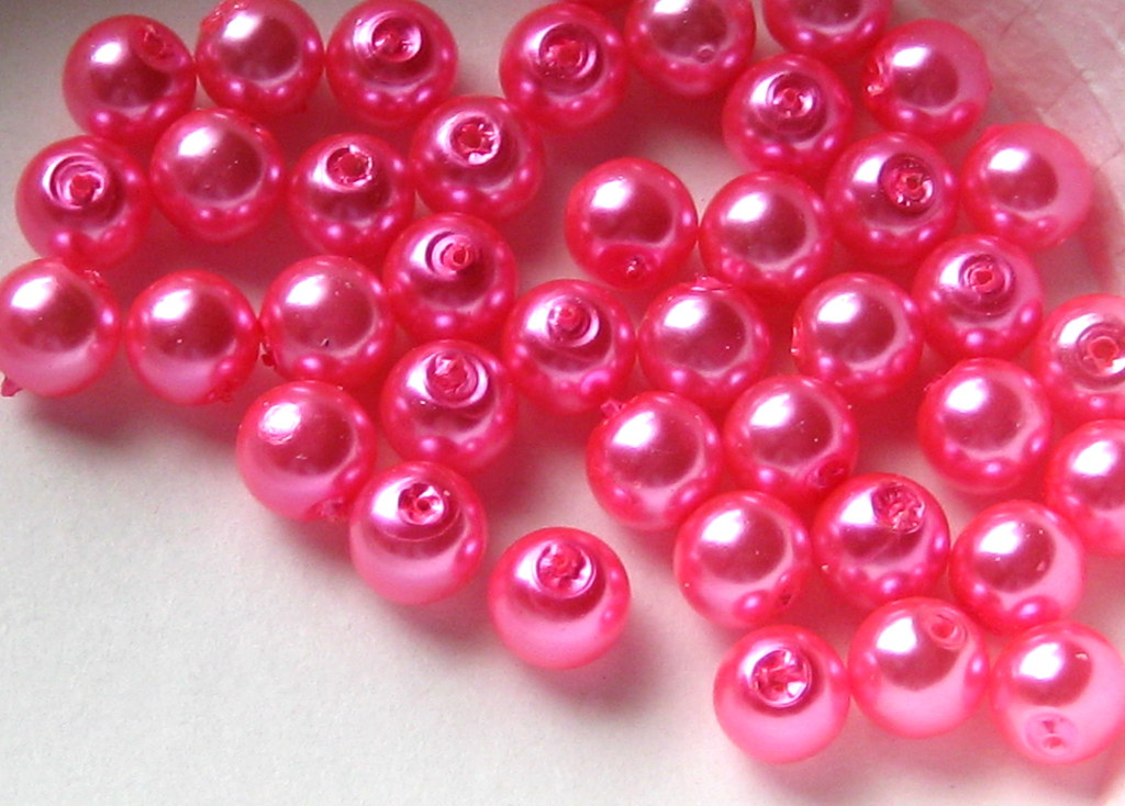 Hot Pink Glass Pearls Beautiful Glass Pearls are used to m… Flickr