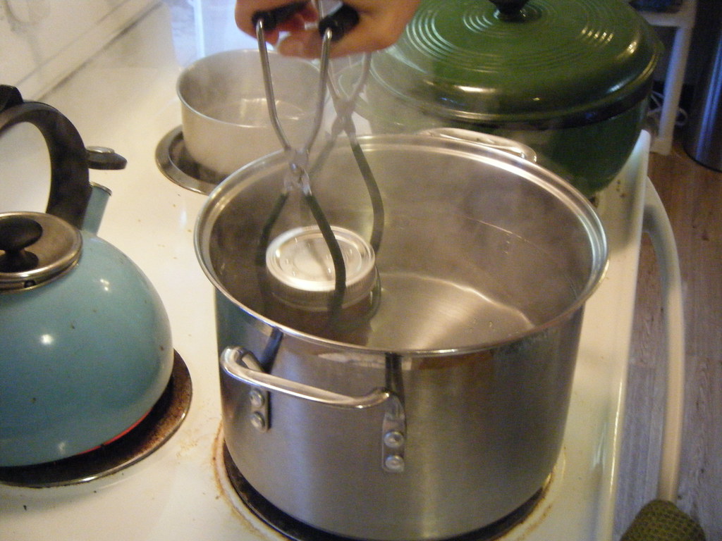 Canning Add the lidded jars to a pot of boiling water, mak… Flickr
