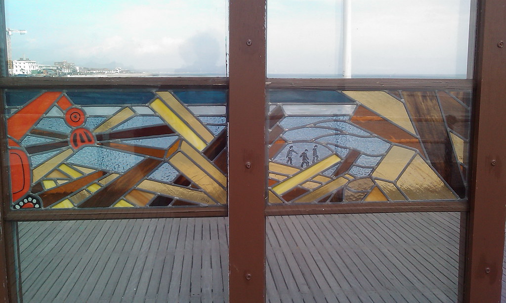Stained glass window on Worthing pier commemorating the sh… Flickr