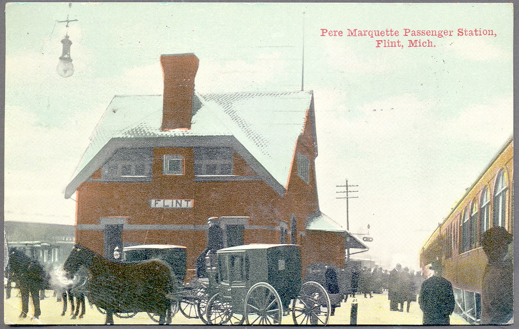Depot Flint MI 1911 Railroad DEPOT PM RR Pere Marquette Ra… Flickr