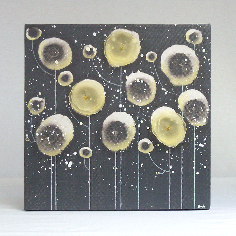 Pale Yellow & Charcoal Gray Flowers Bethany Ogle