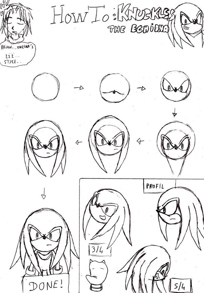 How to Draw Knuckles The Echidna A tutorial on how to draw… Flickr