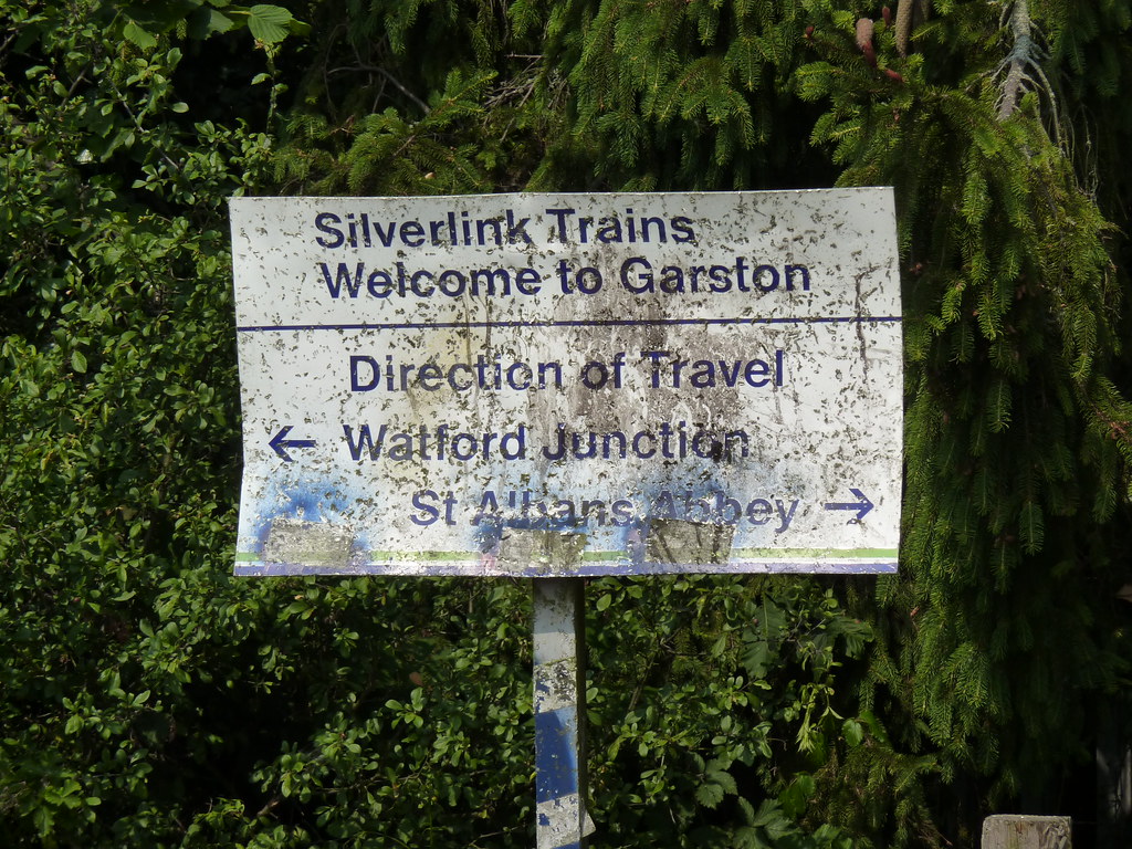 Battered sign at Garston railway station A sunny Saturday … Flickr