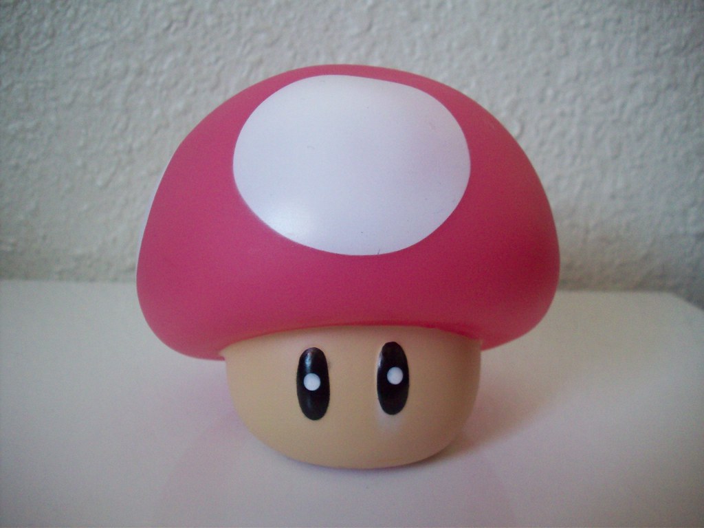 Super Mario Pink Mushroom Bank I had to have this. I love… Flickr
