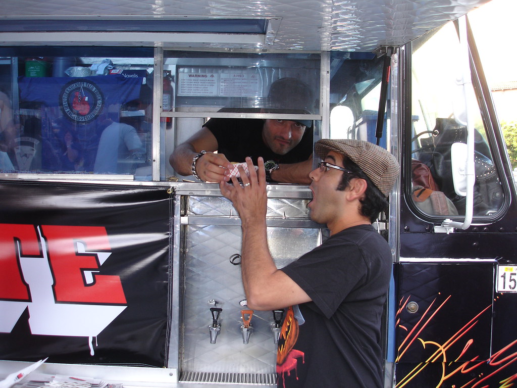 At the Machete taco truck with Robert Rodriguez! Tito Calrisian Flickr