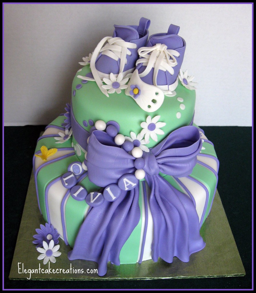 Purple Baby Shower Cake Wasn't going to post another versi… Flickr