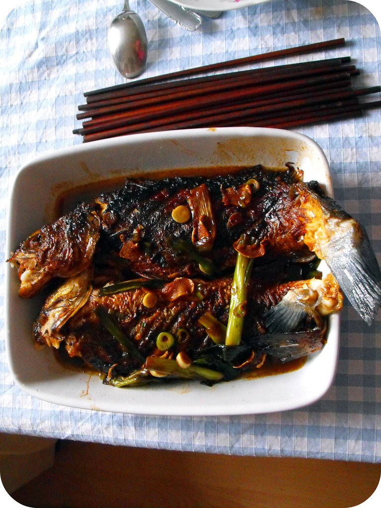 Sea bass grilled with young leek in mixed soy sauce Flickr