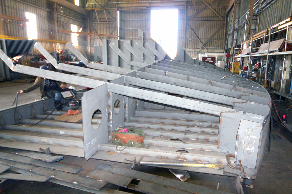 Constructing frames for side shell hull module Washington State Dept