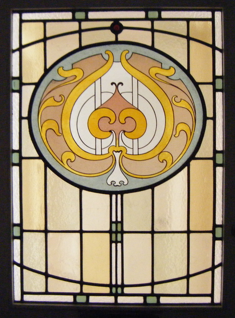 glasgow glass salvage Stained glass painted oval(1920's?) … Flickr