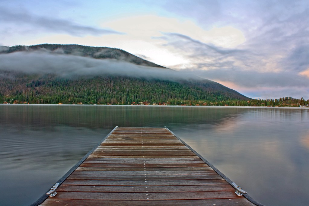 Grand Lake sunrise from the dock Michael LevineClark Flickr