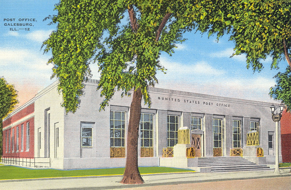 Galesburg IL USPS Main Post Office EC Kropp Card 13345N Un… Flickr
