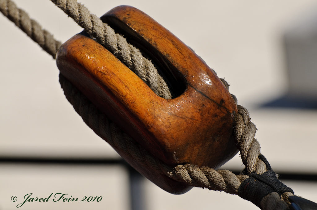 A wooden Block A close up of one of the rigging blocks fro… Flickr