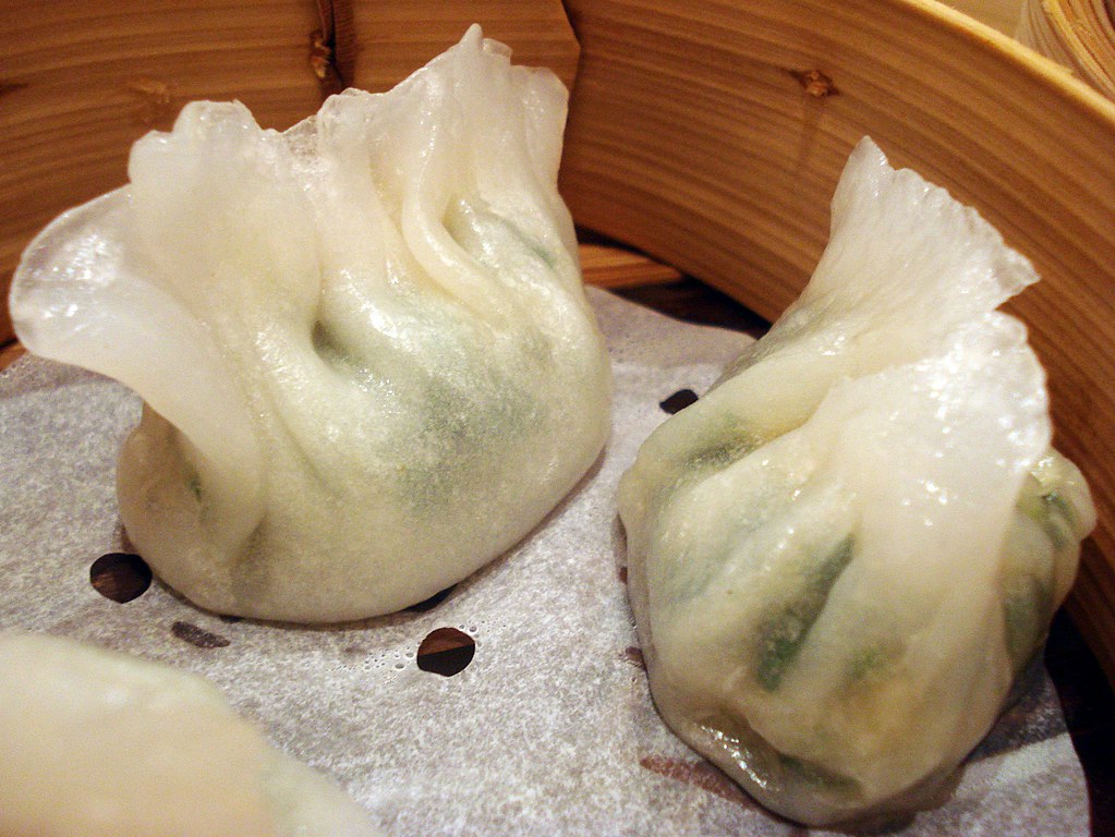 Prawn and Chinese chive dumplings at Goldfish City, Gresham Street