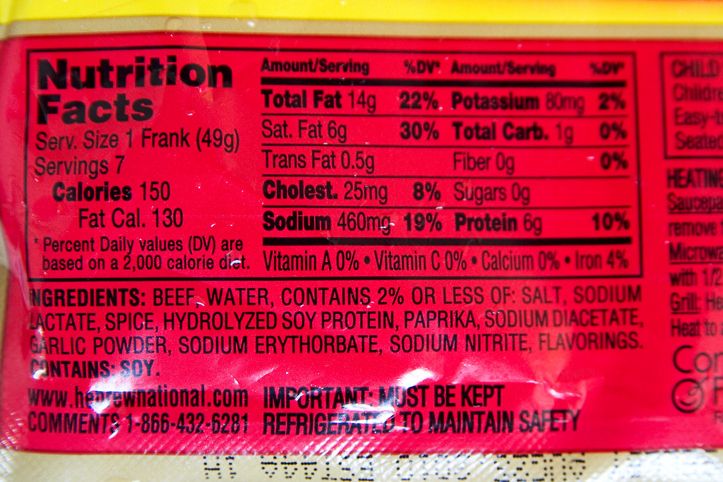Hebrew National Nutritional Info Taste Test Hot Dogs www.… Flickr