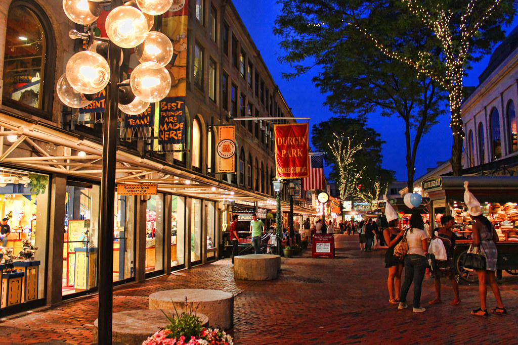 Faneuil Hall Marketplace at Night Located in the heart of … Flickr
