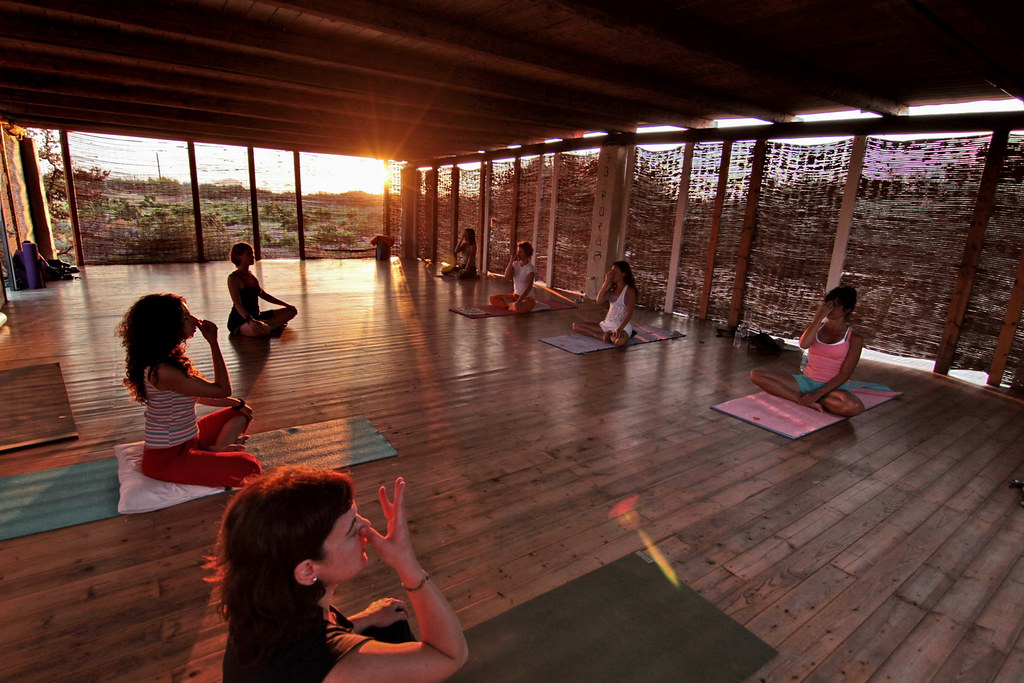 pranayama at the platform at sunset Athens Yoga by Maja Zilih Flickr
