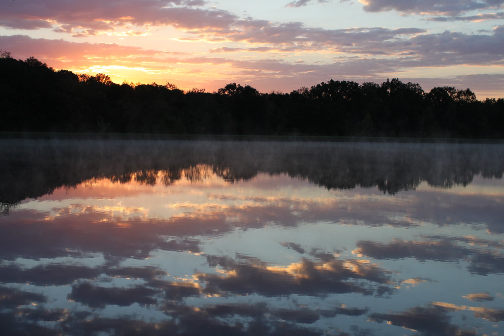 Sunrise in Union, MO The lake setting at the house we were… Flickr