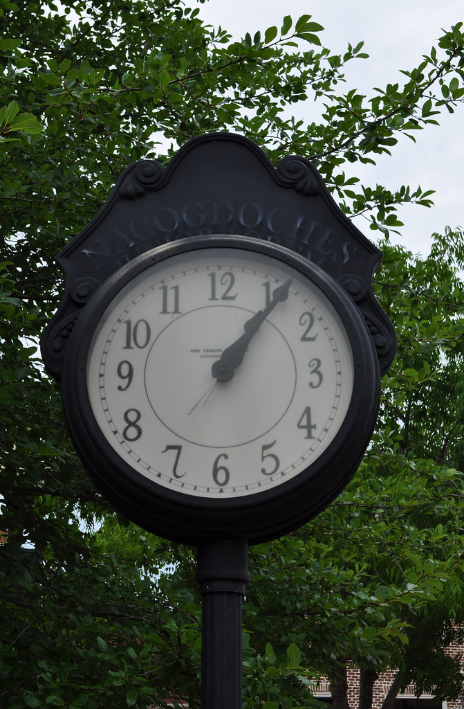 Nacogdoches clock Old clock in the square in Nacogdoches