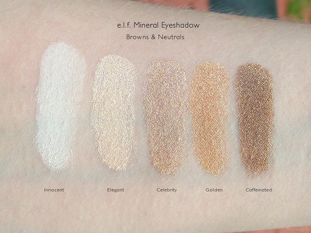 e.l.f. Mineral Eyeshadow Swatches in Browns & Neutrals Flickr