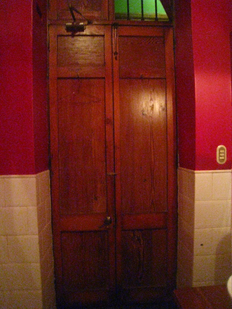bathroom door at restaurant Bellie Ache Flickr